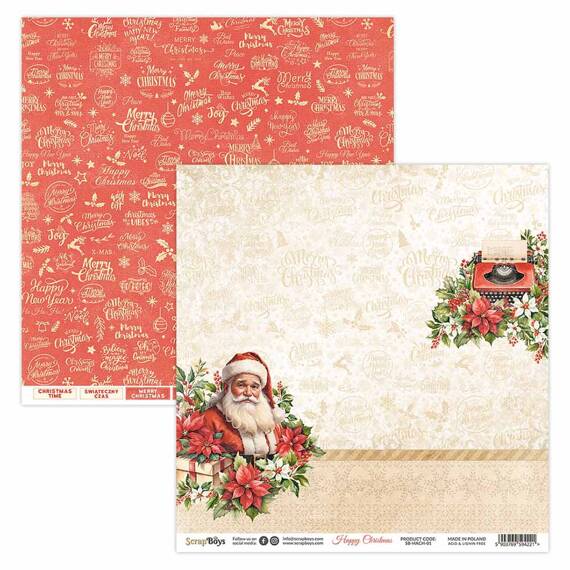 Scrapbooking Craft Papier Set for scrapbooking 15x15 - SCRAPBOYS - Happy Christmas