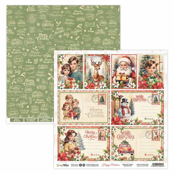 Scrapbooking Craft Papier Set for scrapbooking 15x15 - SCRAPBOYS - Happy Christmas