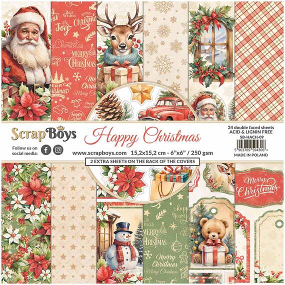 Scrapbooking Craft Papier Set for scrapbooking 15x15 - SCRAPBOYS - Happy Christmas