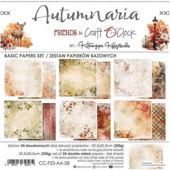 Scrapbooking Craft Papier Set for scrapbooking 20,3x20,3 - Craft o'clock - Autumnaria - BASIC