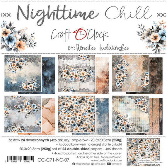 Scrapbooking Craft Papier Set for scrapbooking 20,3x20,3 - Craft o'clock - Nighttime Chill