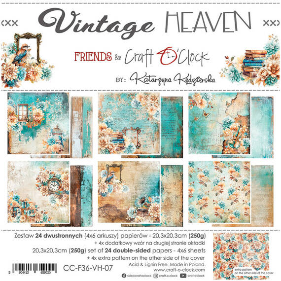 Scrapbooking Craft Papier Set for scrapbooking 20,3x20,3 - Craft o'clock - Vintage Heaven