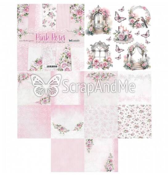 Scrapbooking Craft Papier Set for scrapbooking 20x20 - Scrapandme - Pink Roses