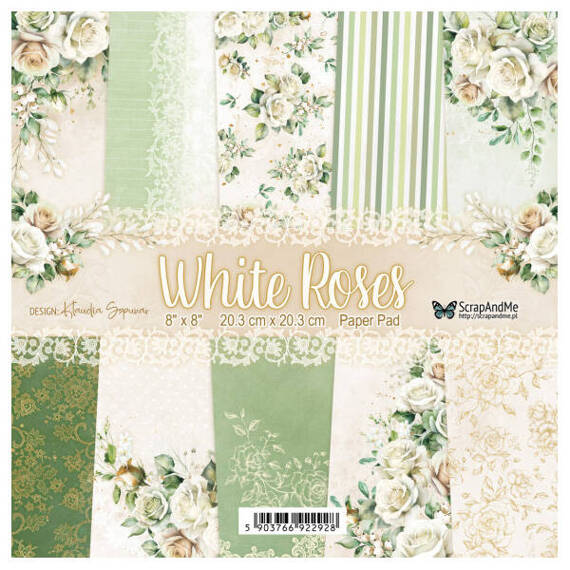 Scrapbooking Craft Papier Set for scrapbooking 20x20 - Scrapandme - White Roses