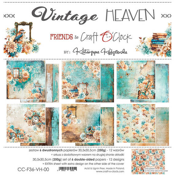 Scrapbooking Craft Papier Set for scrapbooking 30,5x30,5 - Craft o'clock - Vintage Heaven