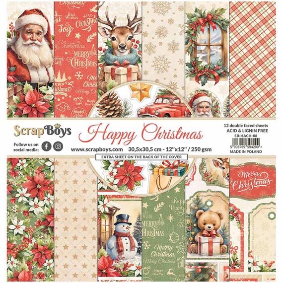 Scrapbooking Craft Papier Set for scrapbooking 30x30 - SCRAPBOYS - Happy Christmas