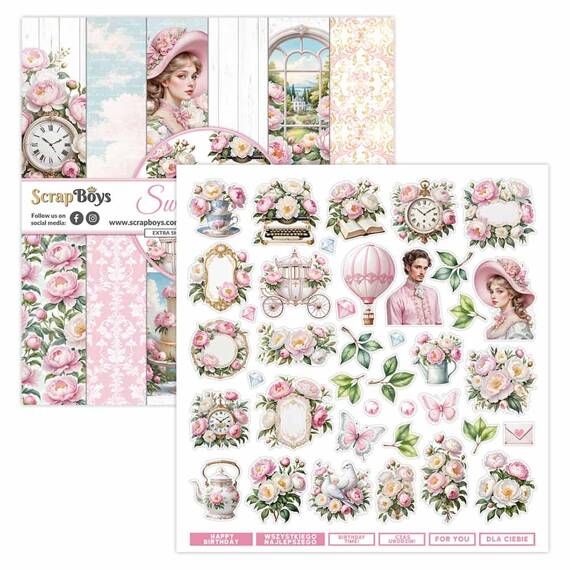 Scrapbooking Craft Papier Set for scrapbooking 30x30 - SCRAPBOYS - Sweet Peonies