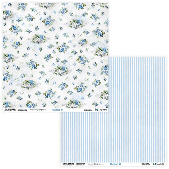 Scrapbooking Craft Papier Set for scrapbooking 30x30 - ScrapAndMe - Blue Roses