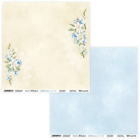 Scrapbooking Craft Papier Set for scrapbooking 30x30 - ScrapAndMe - Celebrations Blue 2