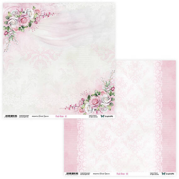 Scrapbooking Craft Papier Set for scrapbooking 30x30 - ScrapAndMe - Pink Roses