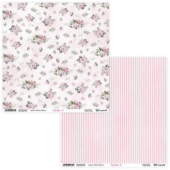 Scrapbooking Craft Papier Set for scrapbooking 30x30 - ScrapAndMe - Pink Roses