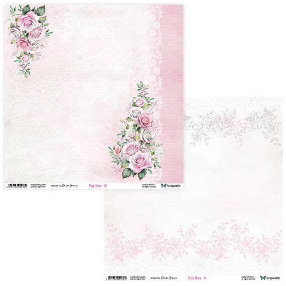 Scrapbooking Craft Papier Set for scrapbooking 30x30 - ScrapAndMe - Pink Roses