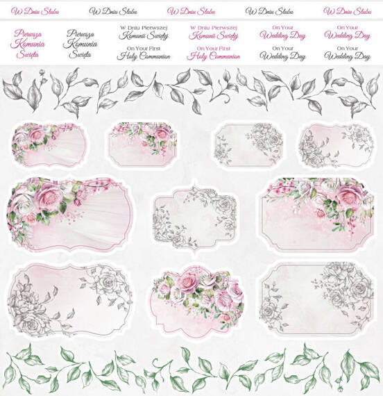 Scrapbooking Craft Papier Set for scrapbooking 30x30 - ScrapAndMe - Pink Roses