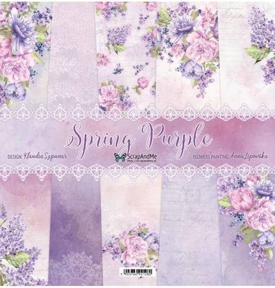 Scrapbooking Craft Papier Set for scrapbooking 30x30 - ScrapAndMe - Spring Purple