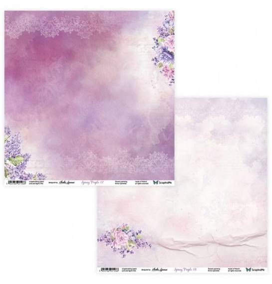 Scrapbooking Craft Papier Set for scrapbooking 30x30 - ScrapAndMe - Spring Purple