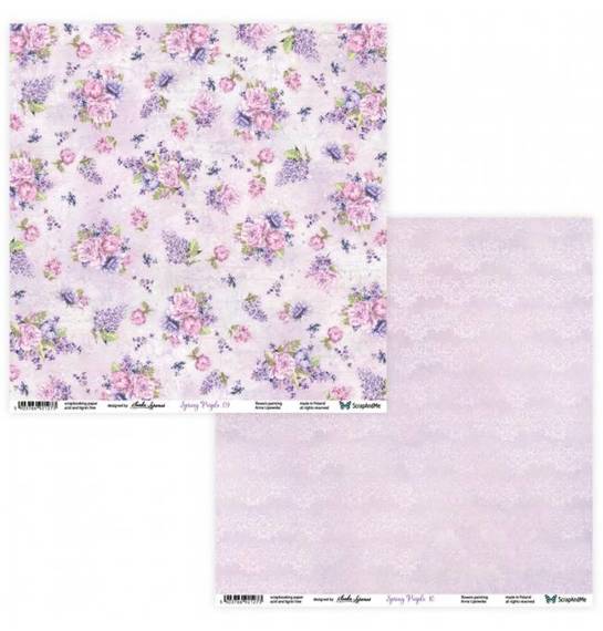 Scrapbooking Craft Papier Set for scrapbooking 30x30 - ScrapAndMe - Spring Purple