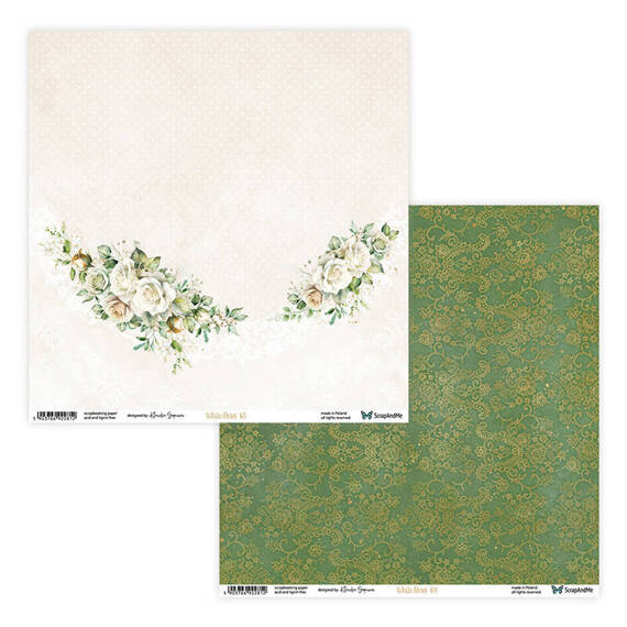 Scrapbooking Craft Papier Set for scrapbooking 30x30 - ScrapAndMe - White Roses