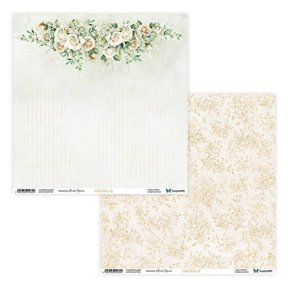 Scrapbooking Craft Papier Set for scrapbooking 30x30 - ScrapAndMe - White Roses