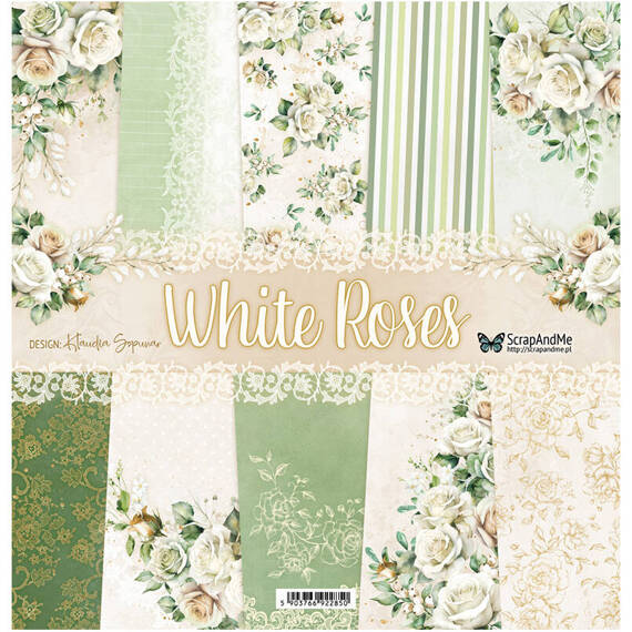 Scrapbooking Craft Papier Set for scrapbooking 30x30 - ScrapAndMe - White Roses