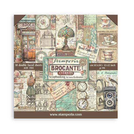 Scrapbooking Craft Papier Set for scrapbooking 30x30 - Stamperia - Brocante Antique