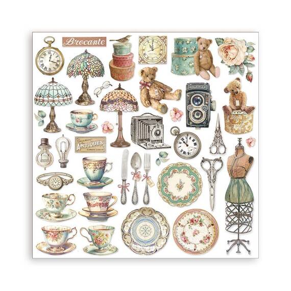 Scrapbooking Craft Papier Set for scrapbooking 30x30 - Stamperia - Brocante Antique