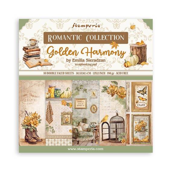 Scrapbooking Craft Papier Set for scrapbooking 30x30 - Stamperia - Golden harmony