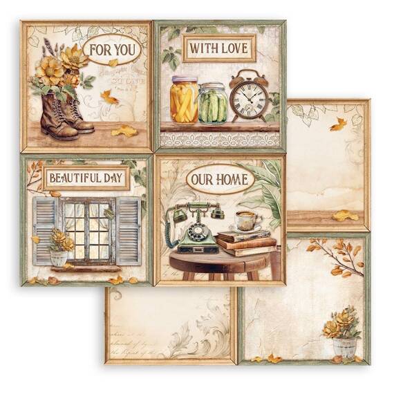 Scrapbooking Craft Papier Set for scrapbooking 30x30 - Stamperia - Golden harmony