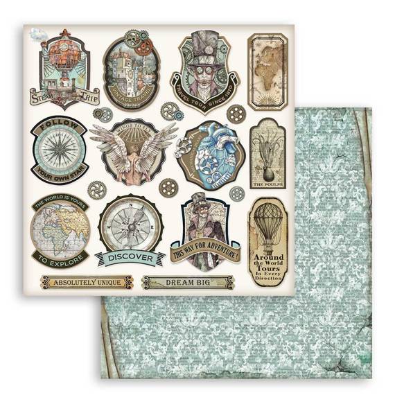 Scrapbooking Craft Papier Set for scrapbooking 30x30 - Stamperia - Sir Vagabond