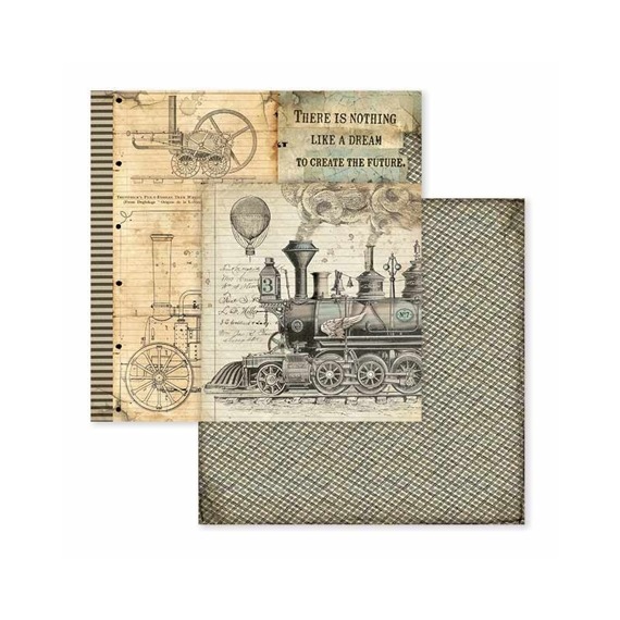 Scrapbooking Craft Papier Set for scrapbooking 30x30 - Stamperia - Voyages fantastiques