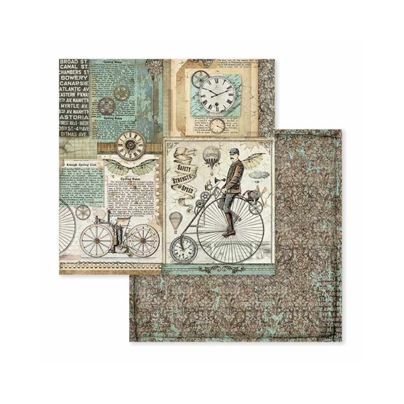 Scrapbooking Craft Papier Set for scrapbooking 30x30 - Stamperia - Voyages fantastiques