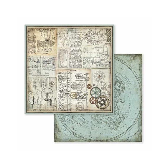 Scrapbooking Craft Papier Set for scrapbooking 30x30 - Stamperia - Voyages fantastiques