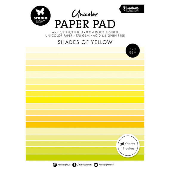 Scrapbooking Craft Papier Set for scrapbooking A5 - StudioLight - Shades of yellow shades of yellow