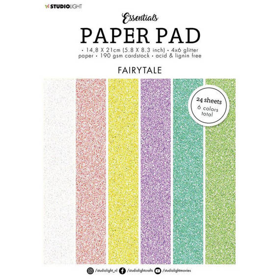 Scrapbooking Craft Papier Set glitter A5 - StudioLight - Fairytale