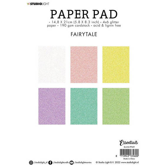 Scrapbooking Craft Papier Set glitter A5 - StudioLight - Fairytale