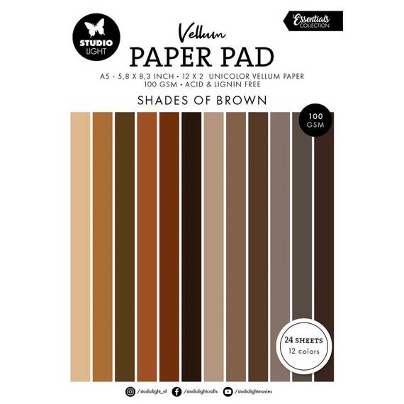 Scrapbooking Craft Papier Set velin for scrapbooking A5 - StudioLight - Unicolor Shades of Brown