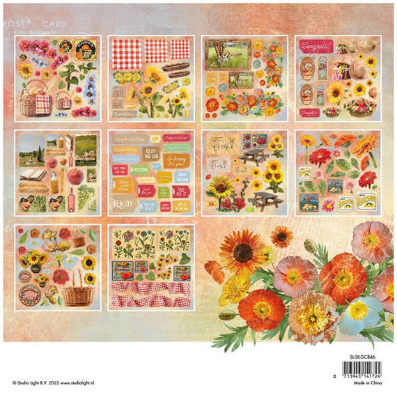 Scrapbooking Craft Papier Set with 20x20 elements - StudioLight - Sunflower Kisses