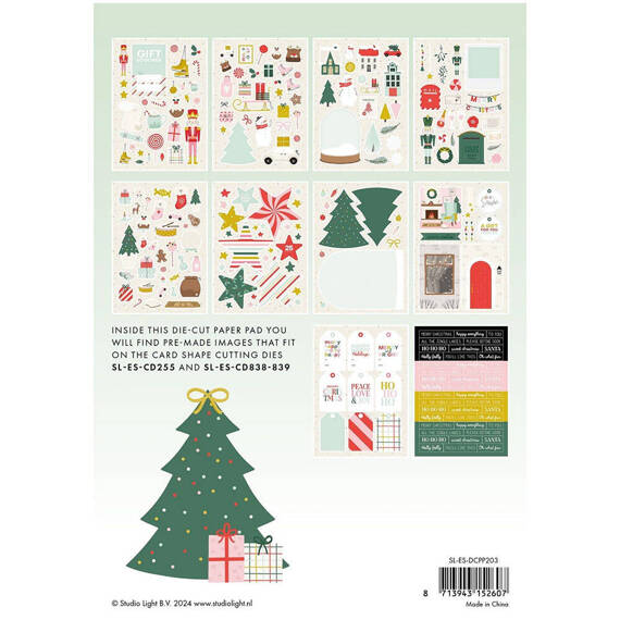 Scrapbooking Craft Papier Set with scrapbooking elements A5 - Sweet Christmas