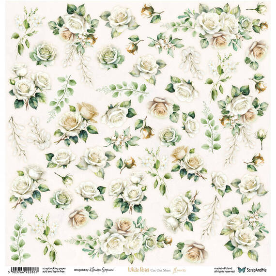 Scrapbooking paper 30x30 - ScrapAndMe - Sunny Blooms - Flowers 1- cut-out sheet