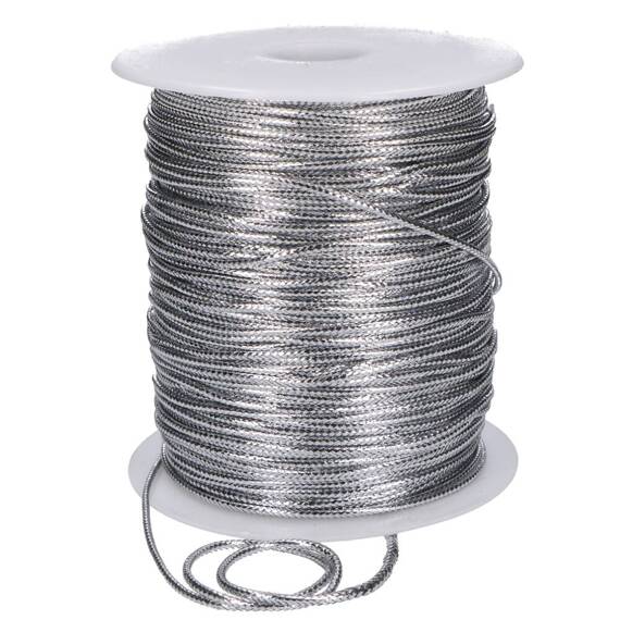 Silver metalized cord 1mm 100m 