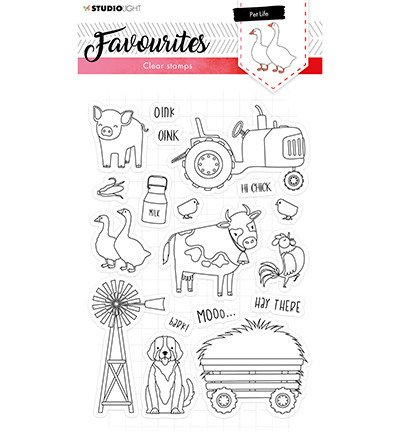 Stamp - StudioLight - Favourites No. 424 farm cow pig tractor