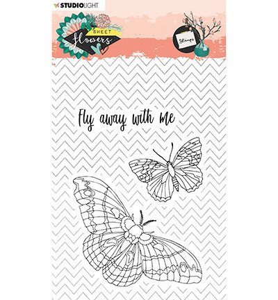 Stamp - StudioLight - Sweet Flowers No. 437 moth butterfly