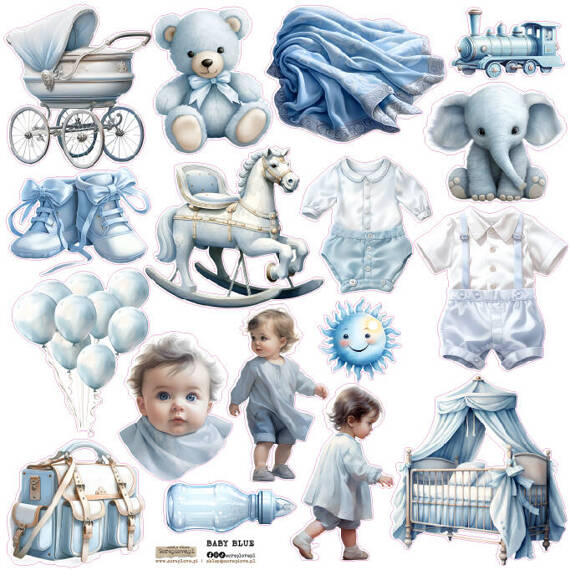 Stickers - ScrapLove - Baby Blue