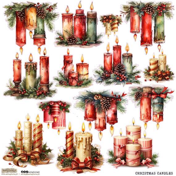 Stickers - ScrapLove - Christmas candles