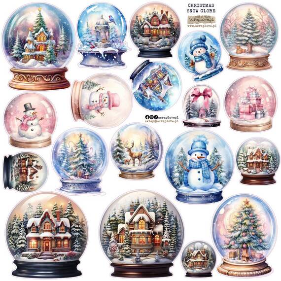 Stickers - ScrapLove - Christmas snow globe