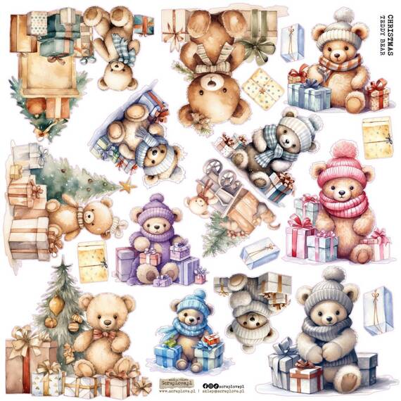 Stickers - ScrapLove - Christmas teddy bears