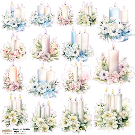 Stickers - ScrapLove - Communion candles candles