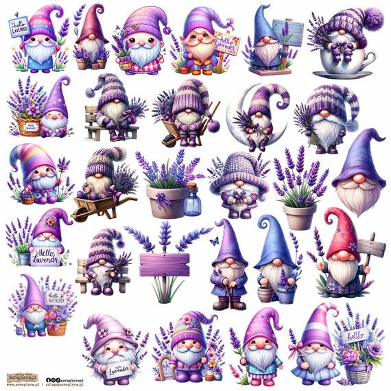 Stickers - ScrapLove - Gnomes Lavender