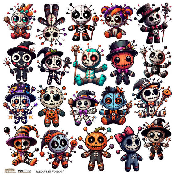 Stickers - ScrapLove - Halloween Voodoo 1 voodoo dolls