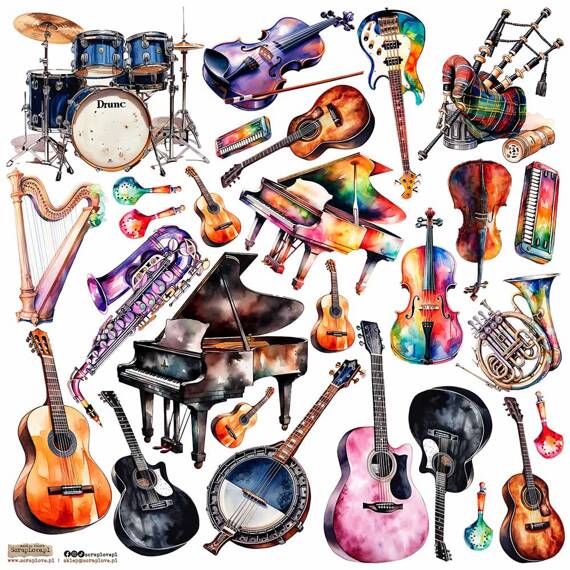 Stickers - ScrapLove - Music Instruments 1