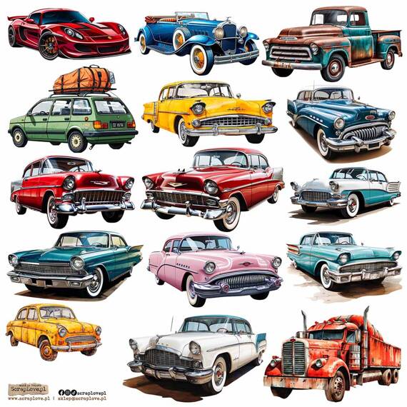 Stickers - ScrapLove - Old Cars 3